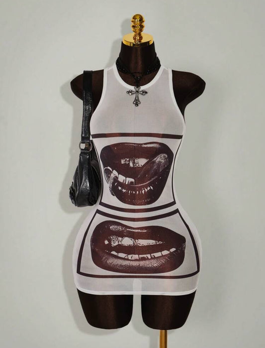 Mesh Lips Dress